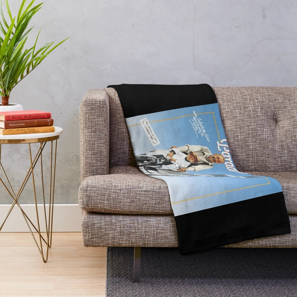 Plush blanket featuring classic movie 'Cinema Paradiso' imagery and design