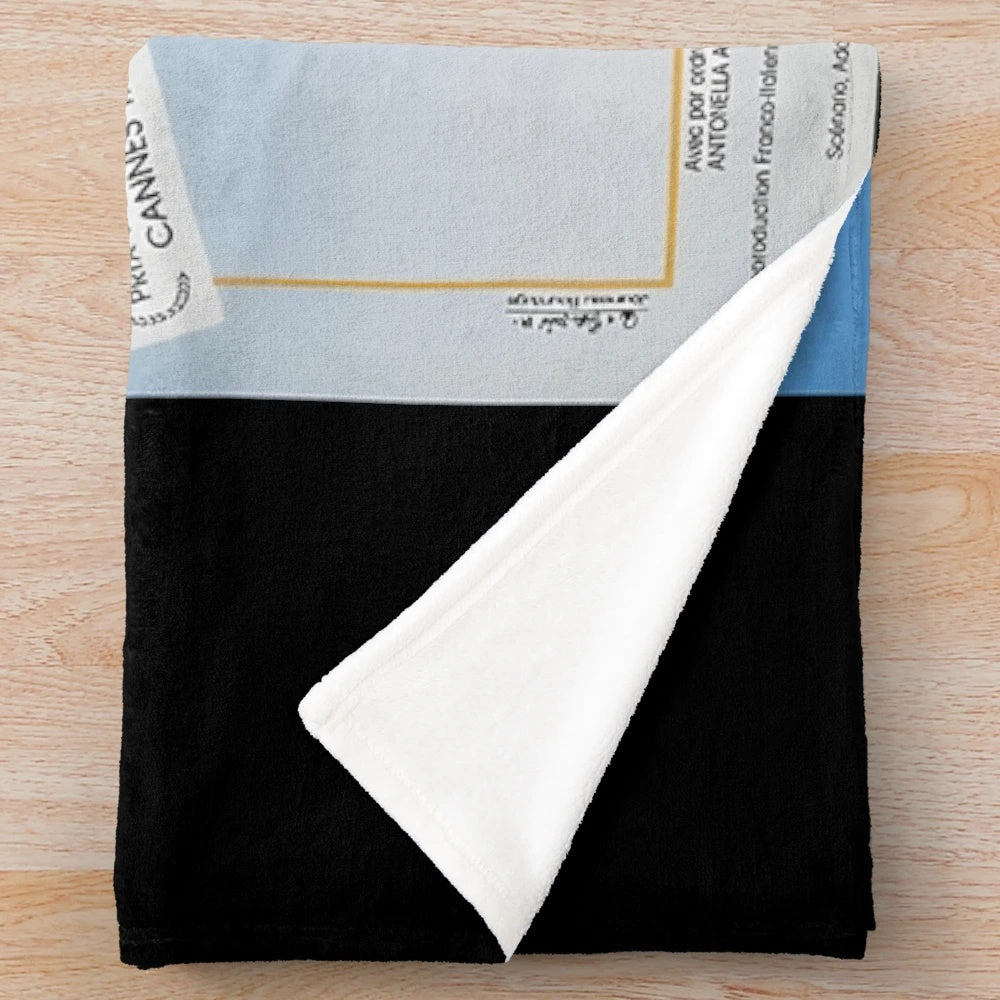 Plush blanket featuring classic movie 'Cinema Paradiso' imagery and design