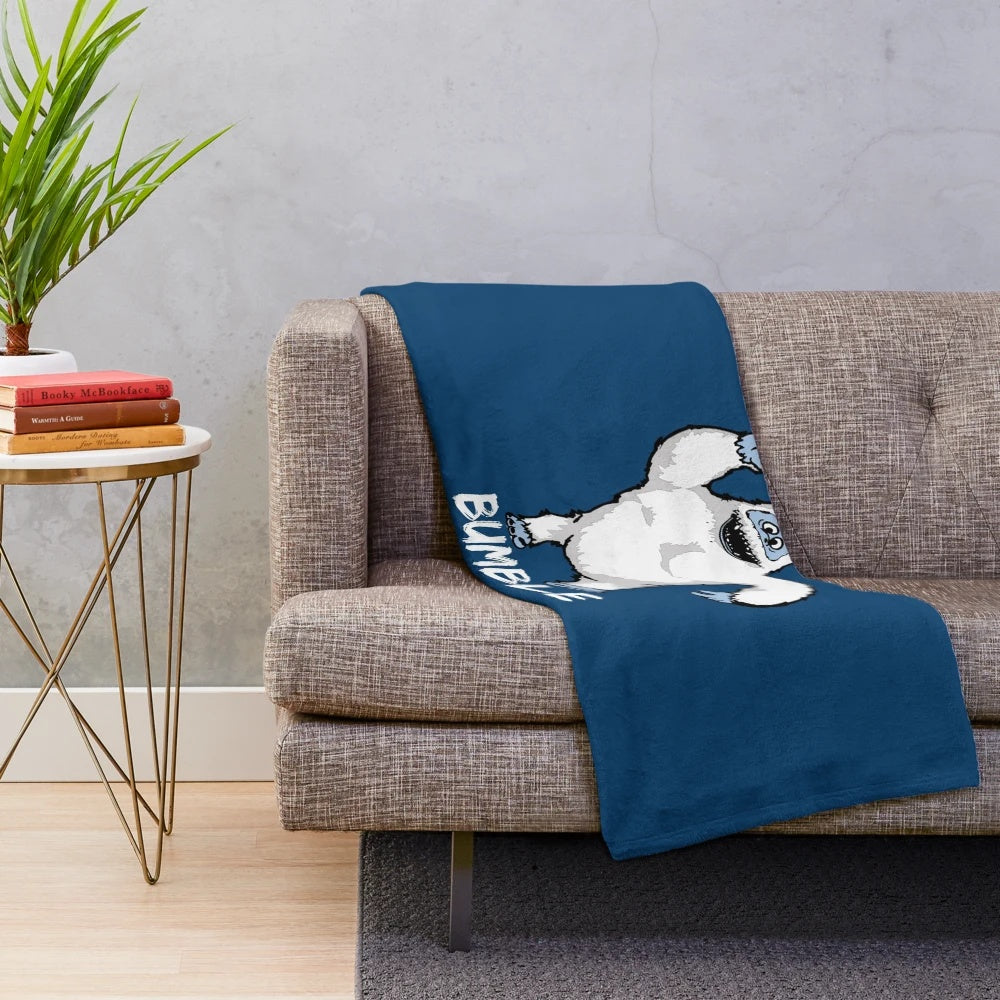 Cozy plush blanket with nostalgic holiday-themed design