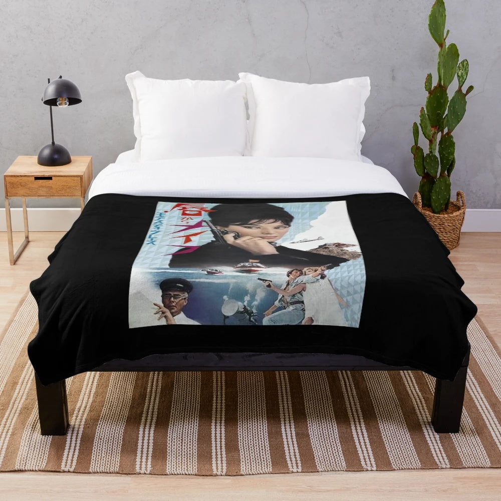 Soft plush blanket featuring a movie-inspired design for cinephiles