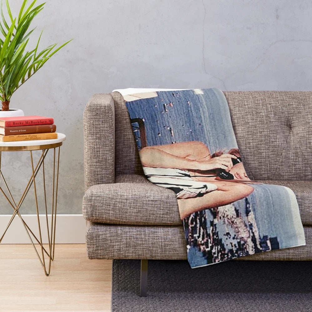 Plush blanket featuring the iconic Italian actress Monica Vitti