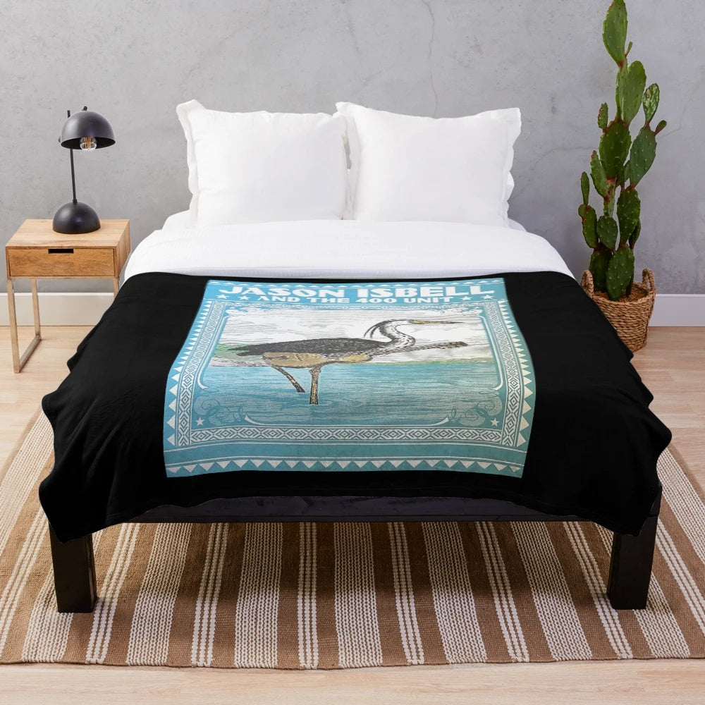 Soft plush blanket featuring guitar music and country folk design