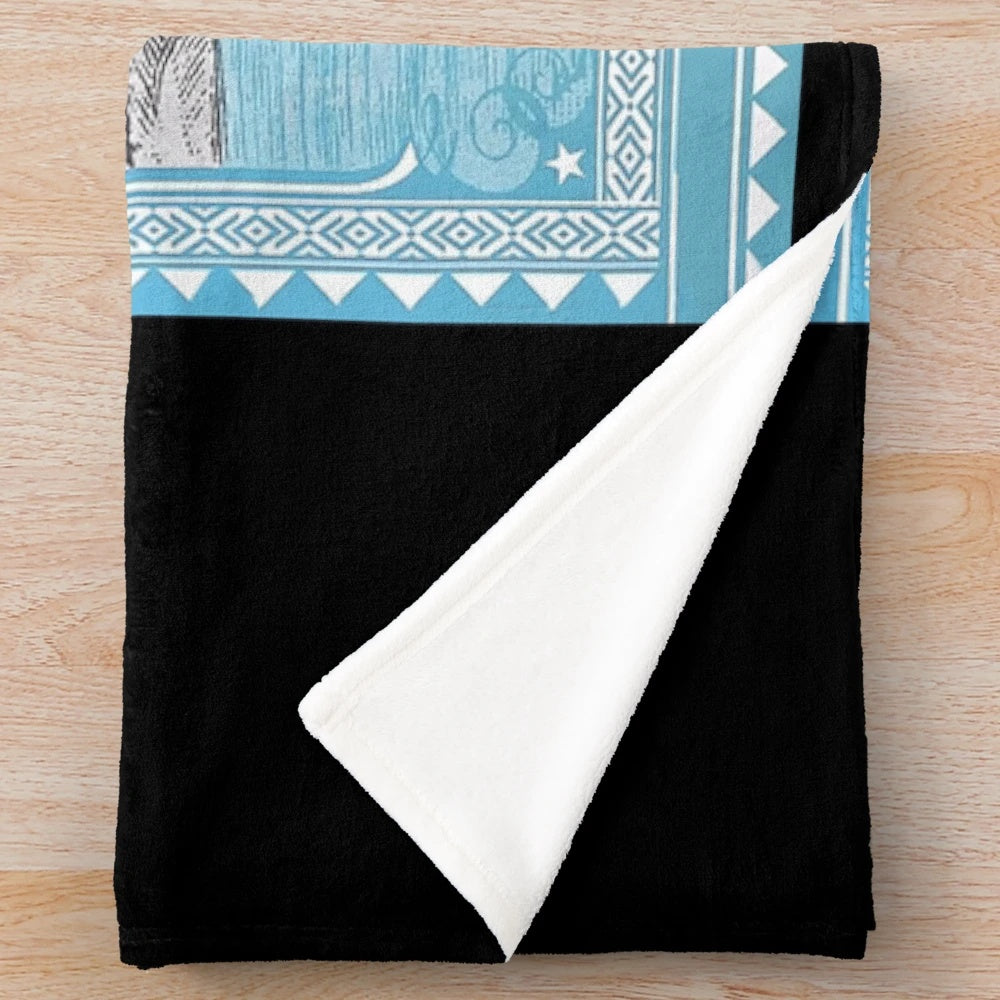 Soft plush blanket featuring guitar music and country folk design