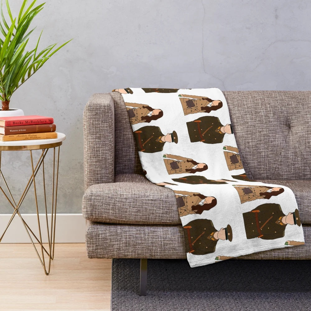 Crash Landing on You Themed Plush Blanket with Digital Illustration