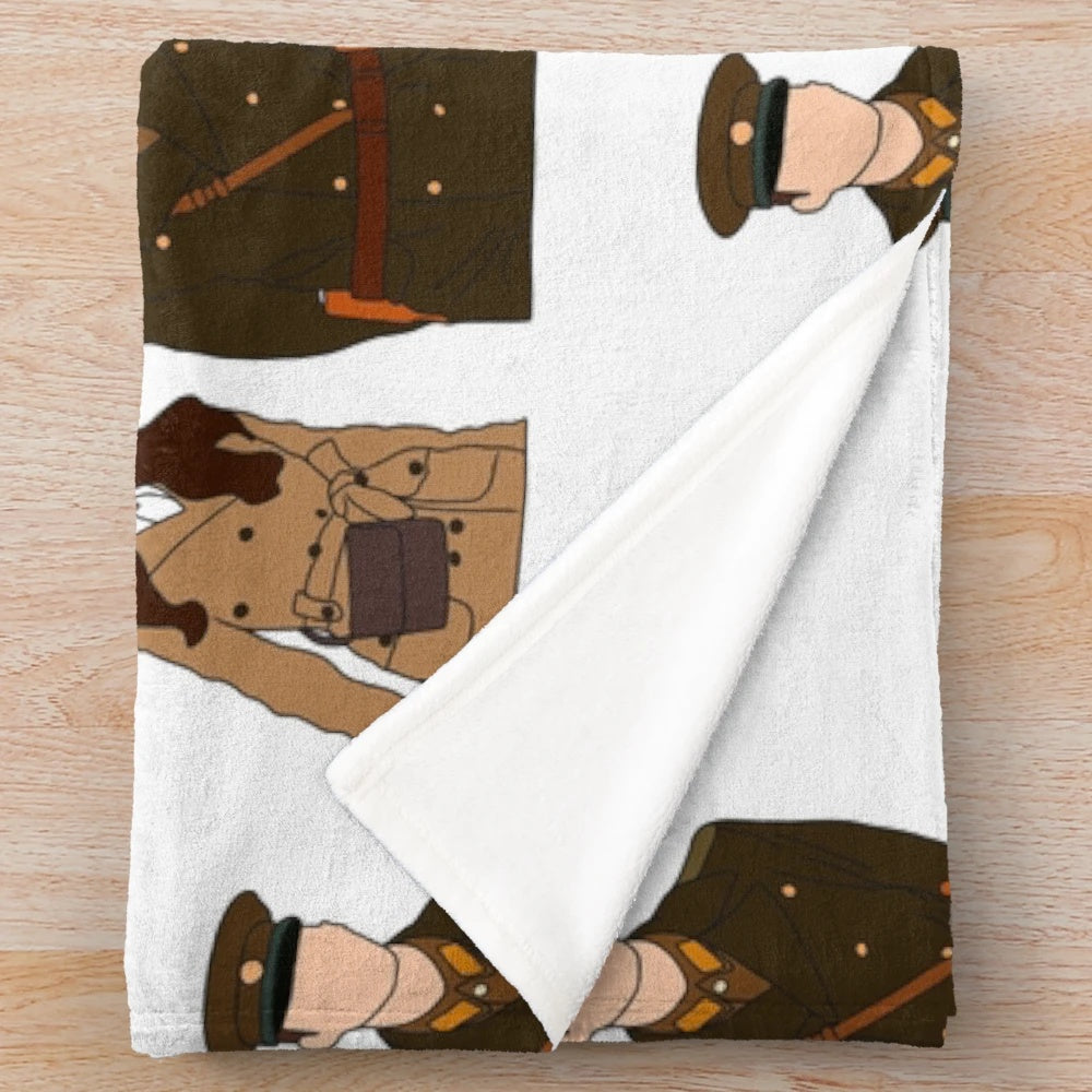 Crash Landing on You Themed Plush Blanket with Digital Illustration