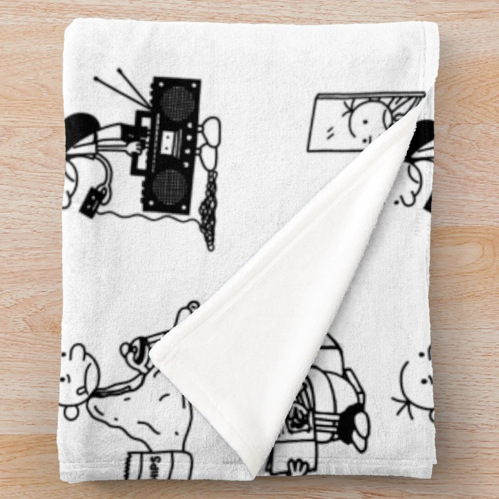 Cozy plush blanket featuring Greg Heffley and Rodrick Heffley from Diary of a Wimpy Kid