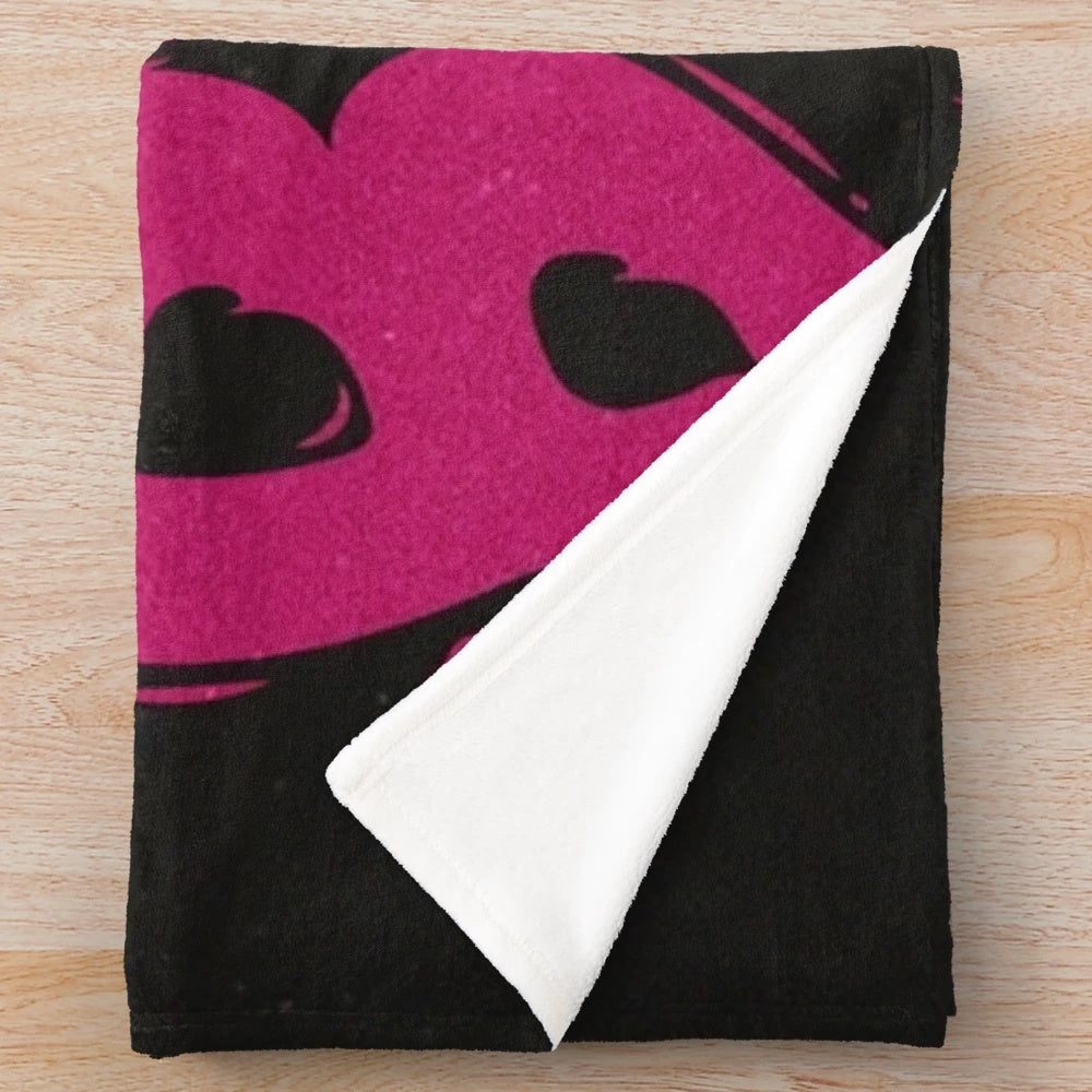 Plush blanket with a movie-inspired feminist design