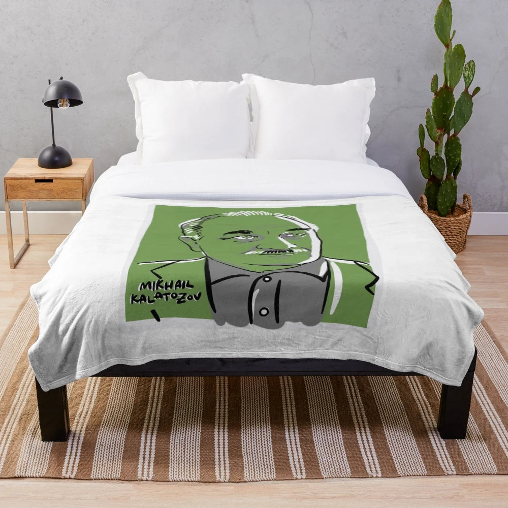 Plush blanket with Mikhail Kalatozov, a renowned world cinema director, design
