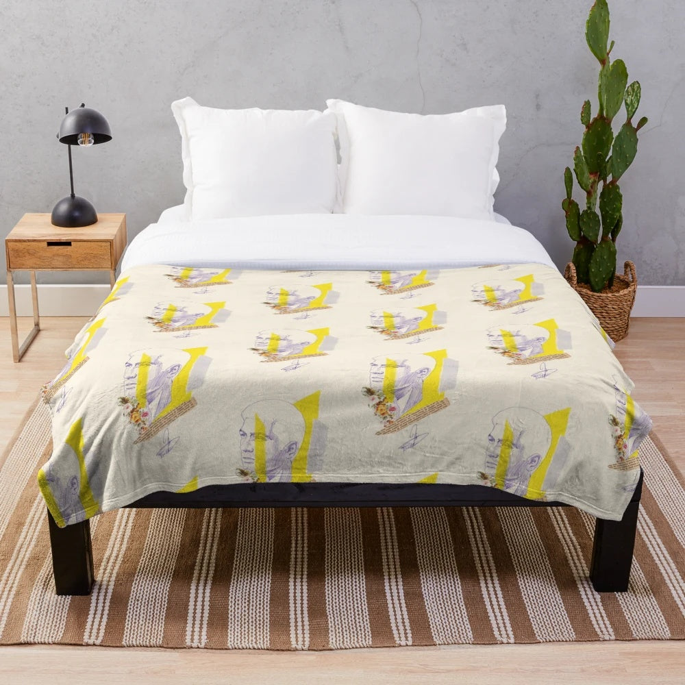 Cozy plush blanket featuring 1950s French cinema and LGBTQ themes