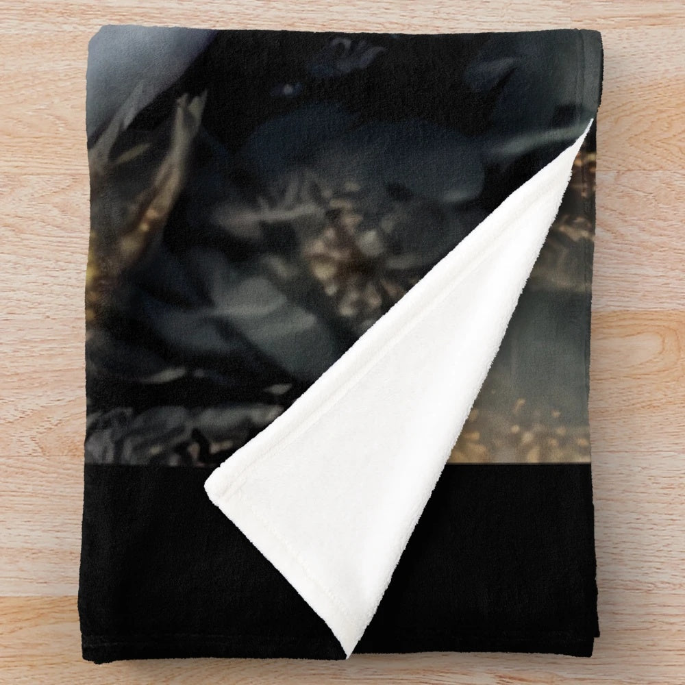 Plush blanket featuring the image of French singer Mylène Farmer