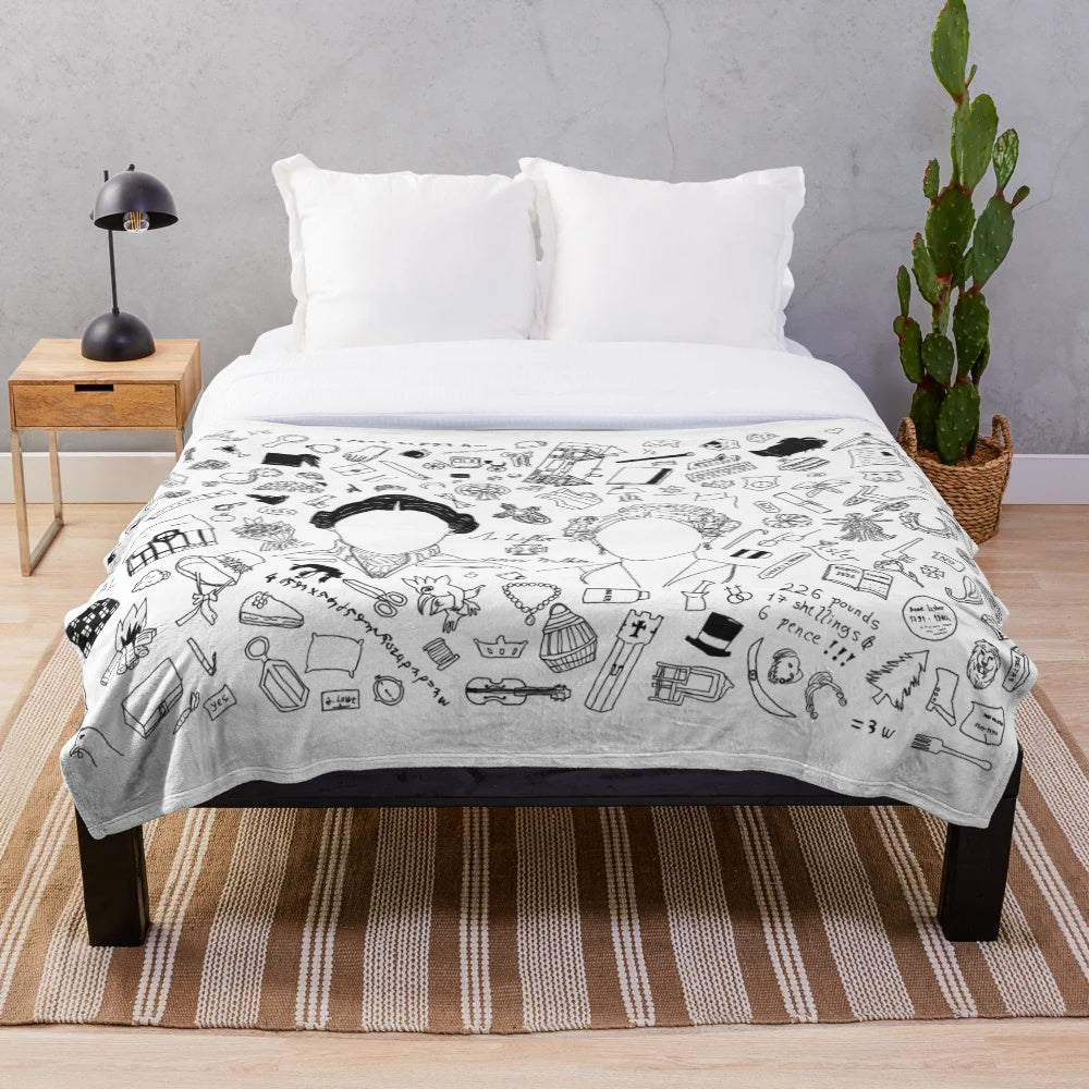 Plush blanket with minimalist Gentleman Jack design