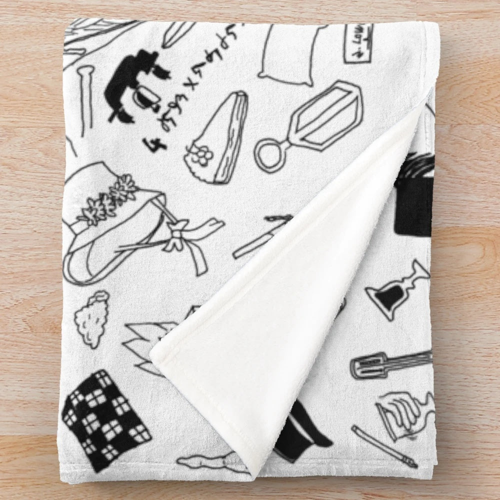 Plush blanket with minimalist Gentleman Jack design