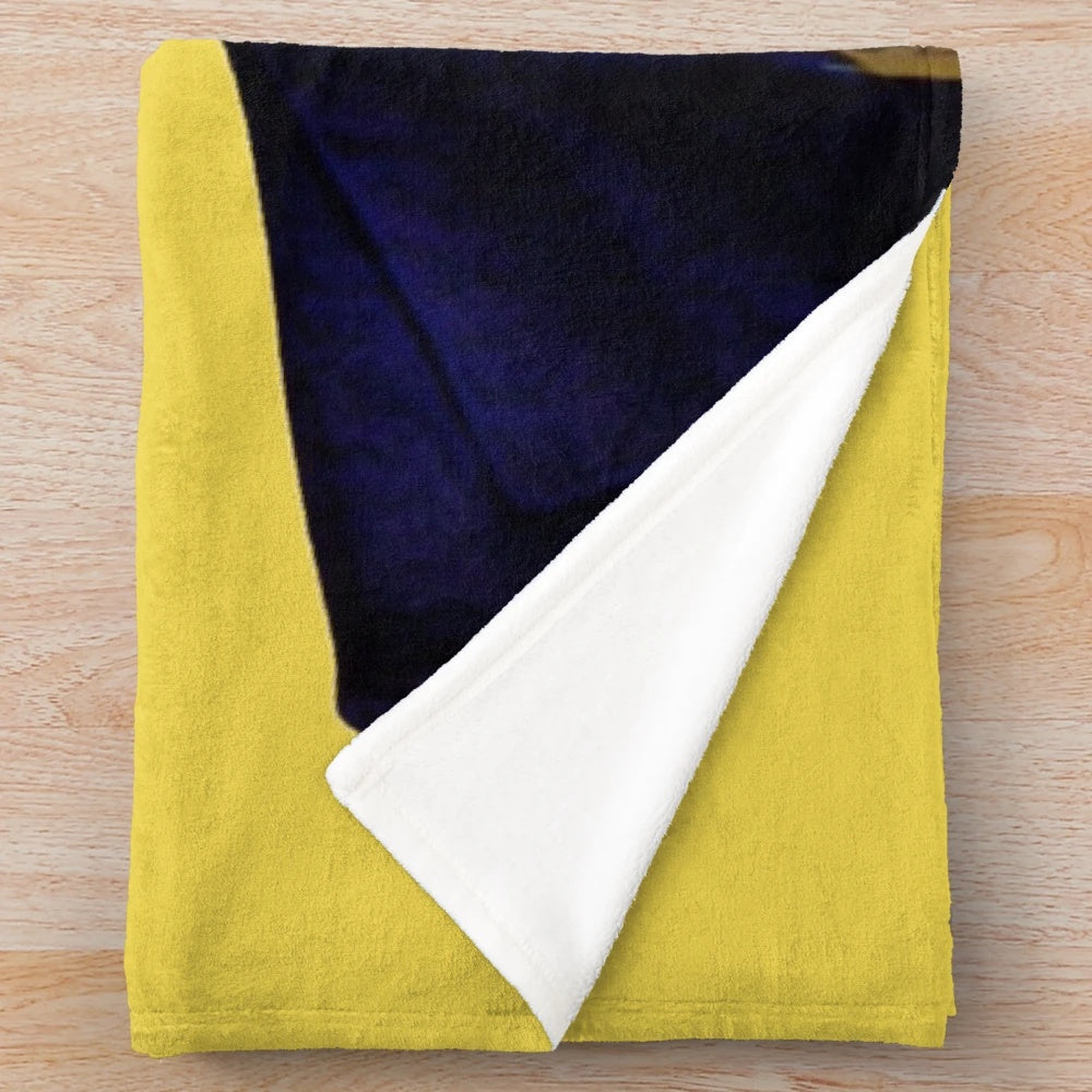 Plush blanket featuring retro pop art design inspired by Grace Jones