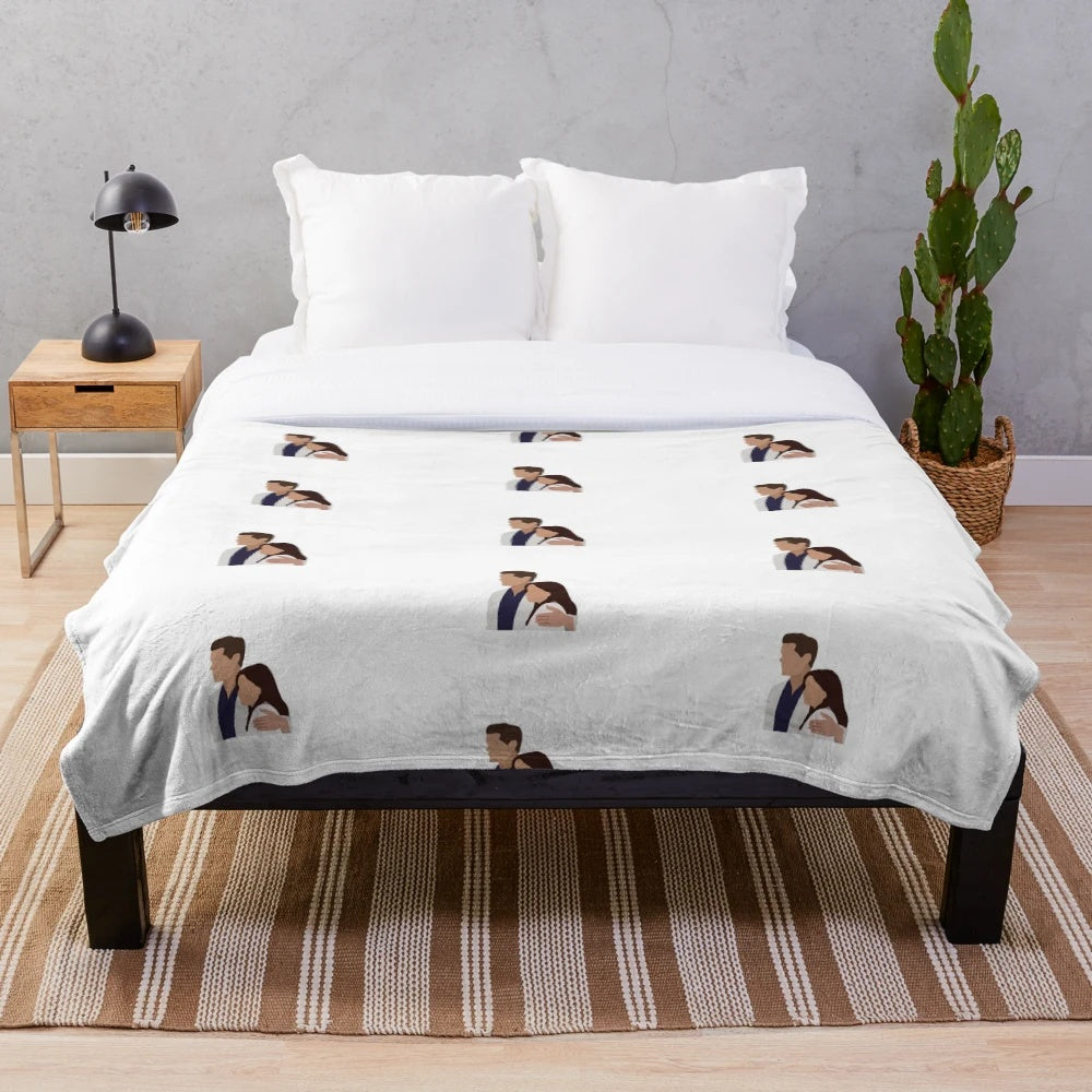Soft and Plush Blanket Featuring Lexie Grey and Mark Sloan from Grey's Anatomy