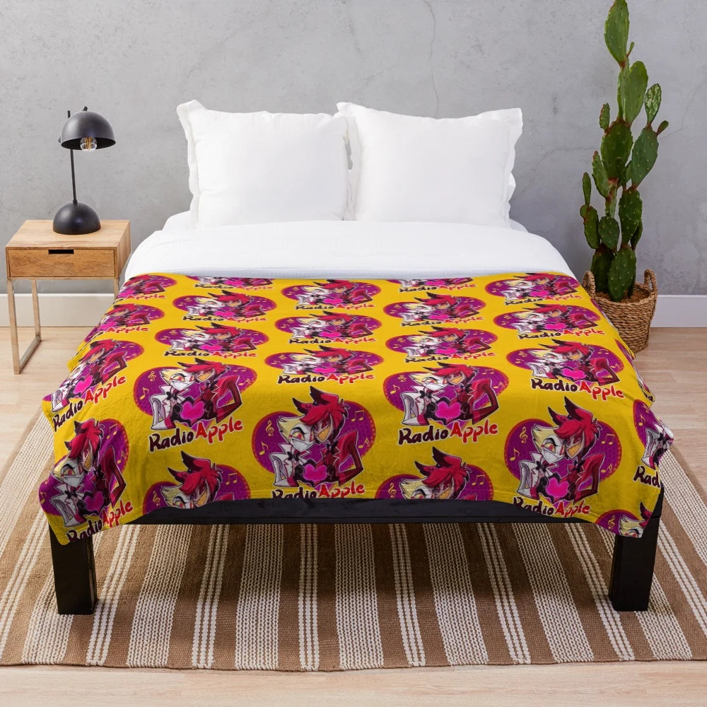 Soft and plush blanket featuring the Radio Demon from Hazbin Hotel