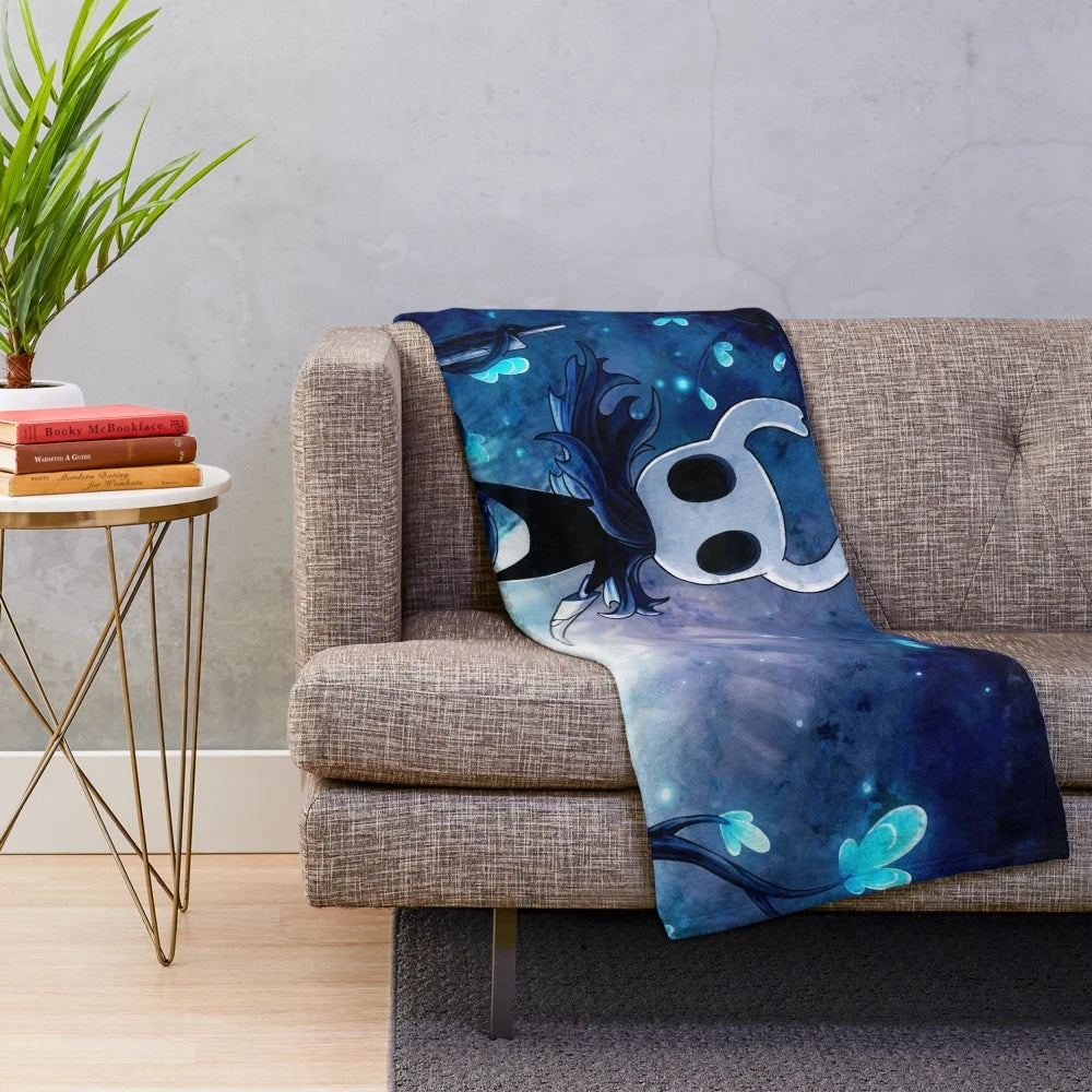 Plush blanket inspired by the indie game Hollow Knight