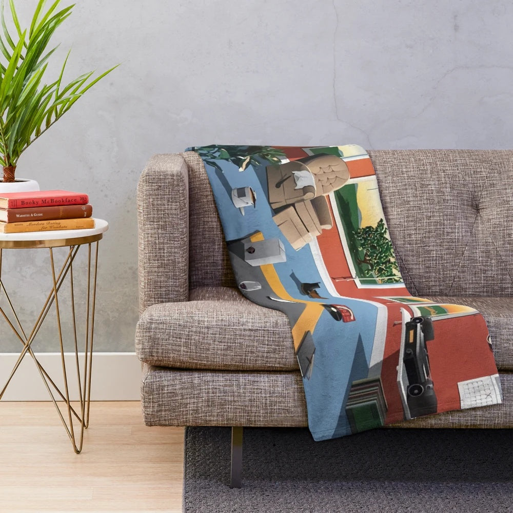 Plush blanket with soft, cozy design inspired by indie band Hippo Campus
