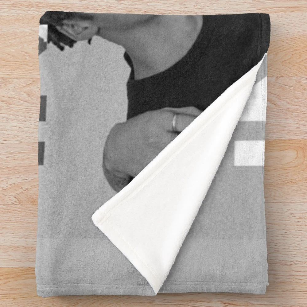 Plush blanket with indie music inspired design