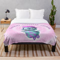 Plush blanket featuring Bibble character and "gaslight, gatekeep, girlboss" text