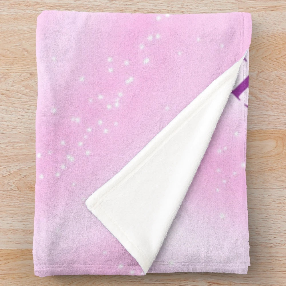 Plush blanket featuring Bibble character and "gaslight, gatekeep, girlboss" text