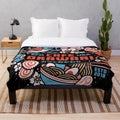Plush blanket featuring Japanese coffee aesthetics