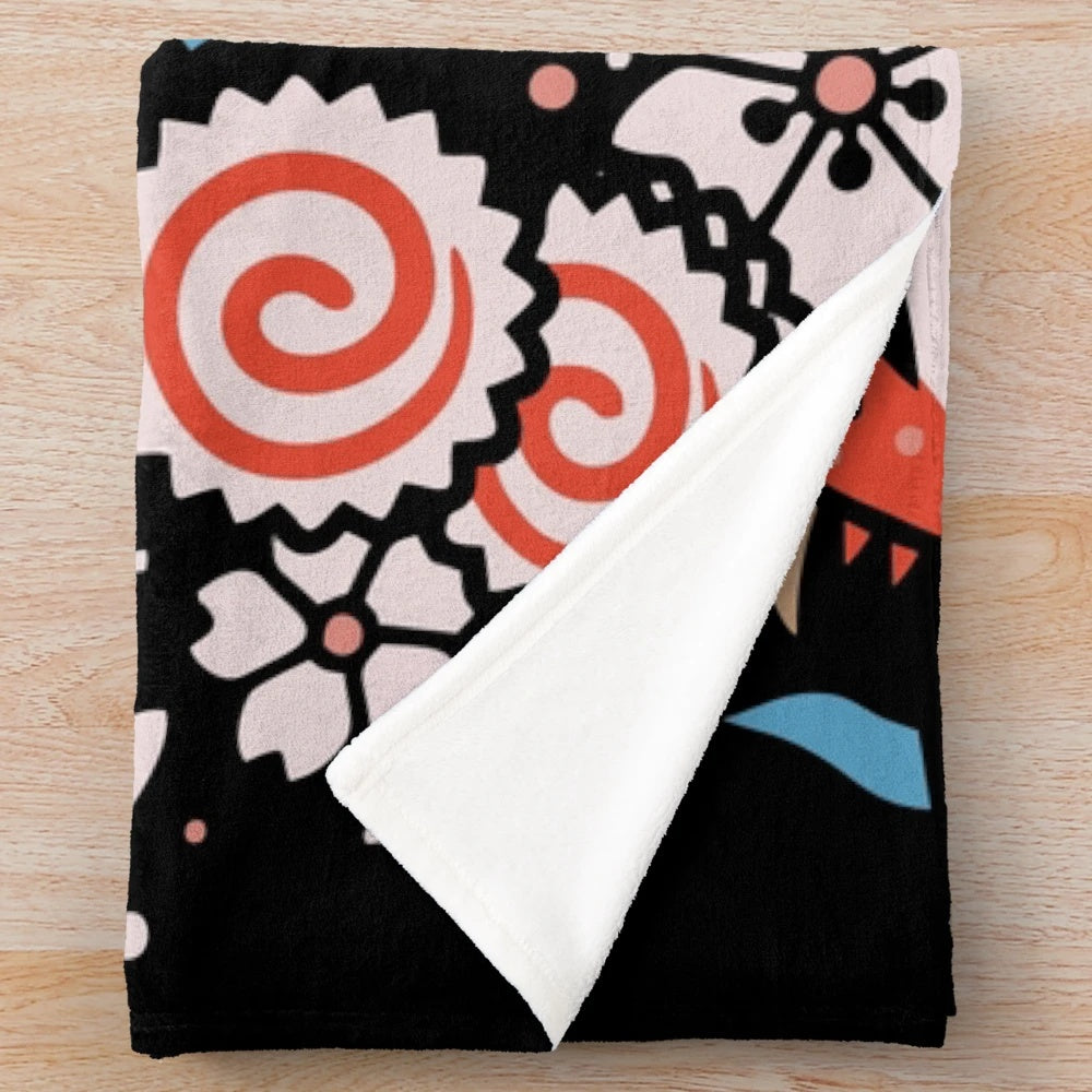 Plush blanket featuring Japanese coffee aesthetics