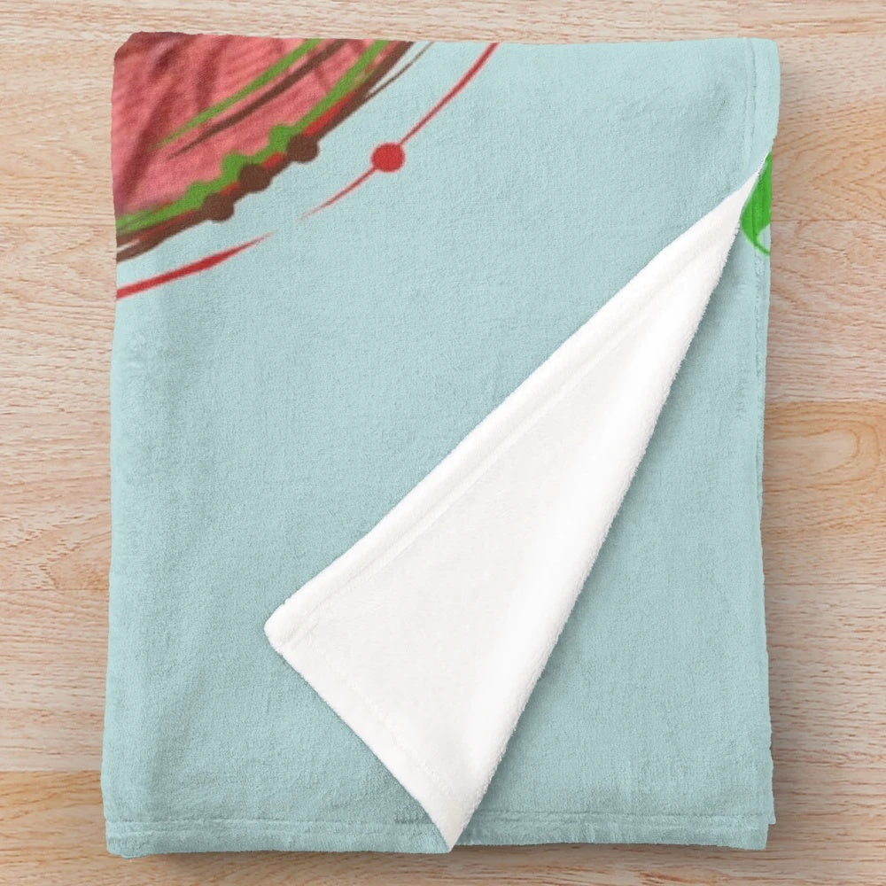Plush Christmas blanket featuring a scene from "Little House on the Prairie