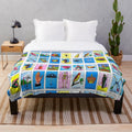 Plush blanket featuring Mexican bingo and lottery symbols