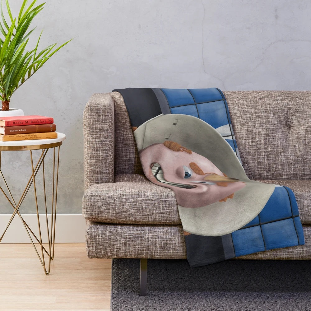 Plush blanket featuring George Sanderson, a character from the classic Monsters Inc. animated film