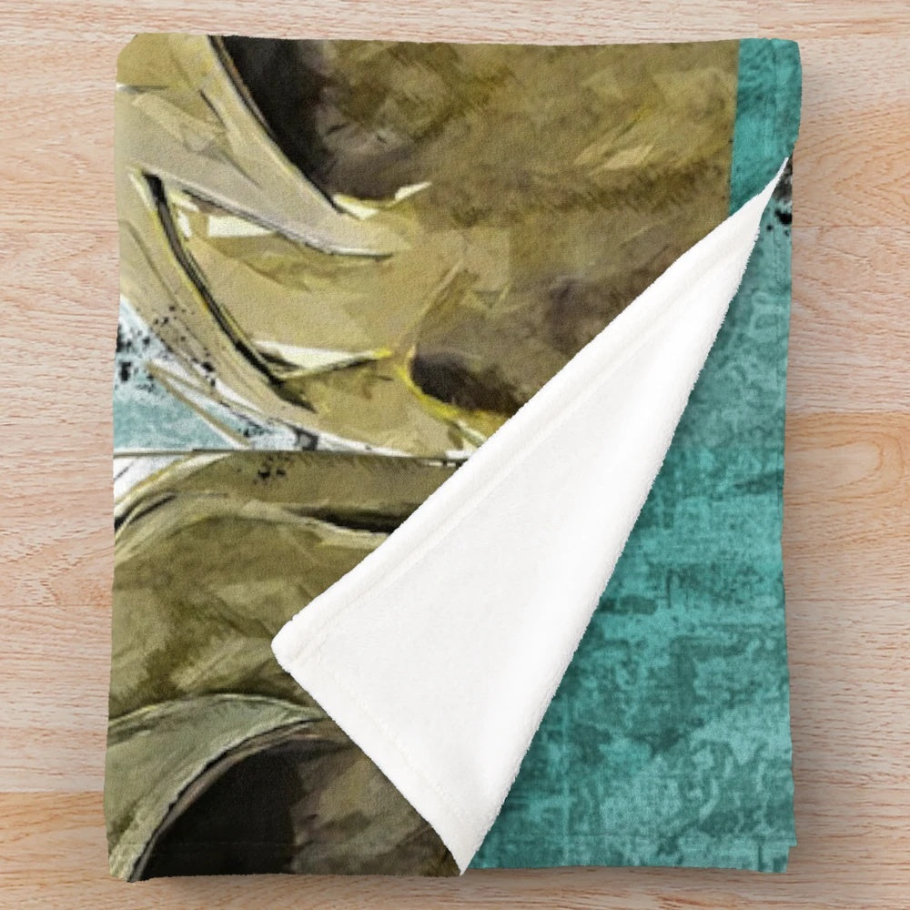 Plush blanket featuring art design inspired by the legendary singer-songwriter Leonard Cohen