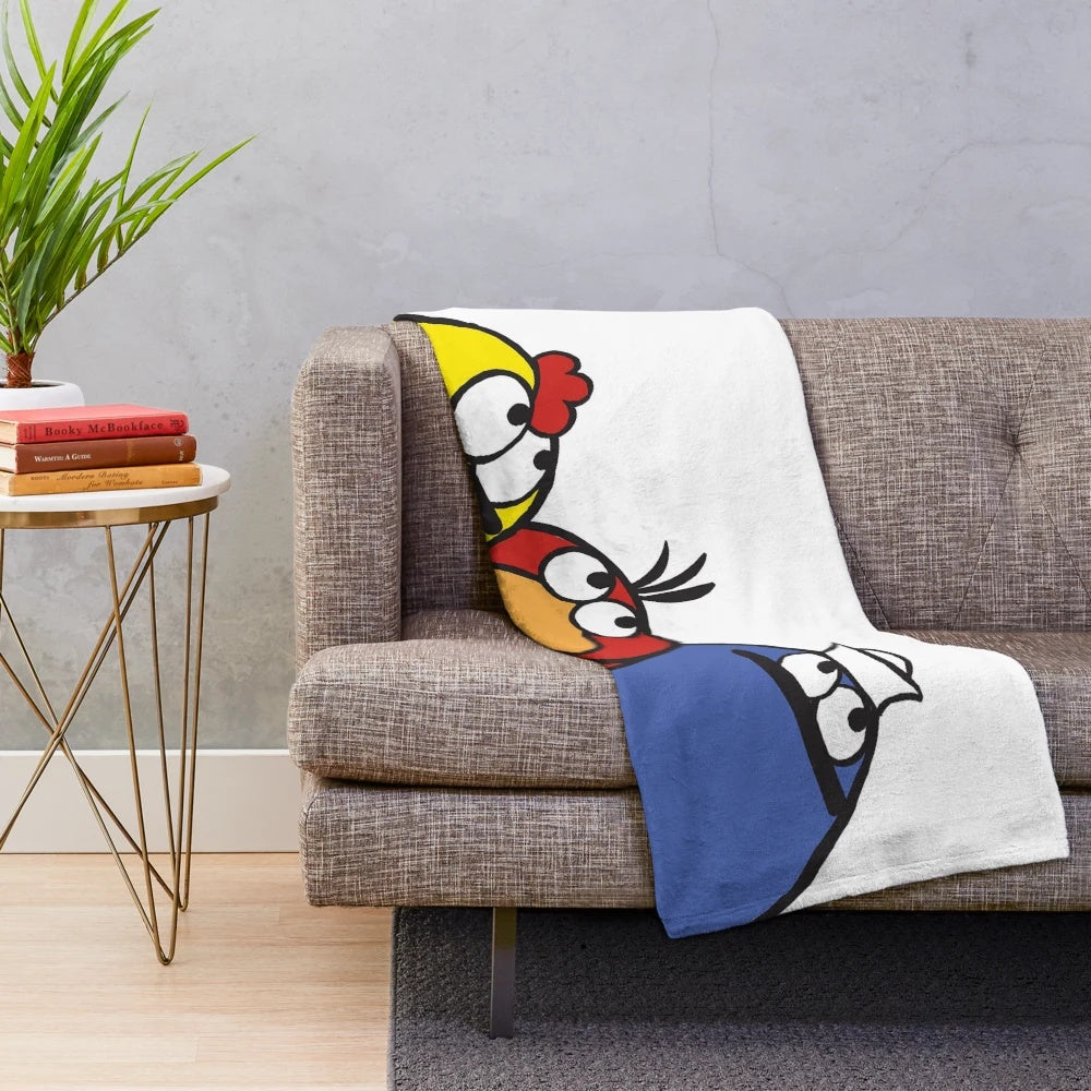 Cozy plush blanket featuring characters from the classic 2000s cartoon Peep and the Big Wide World
