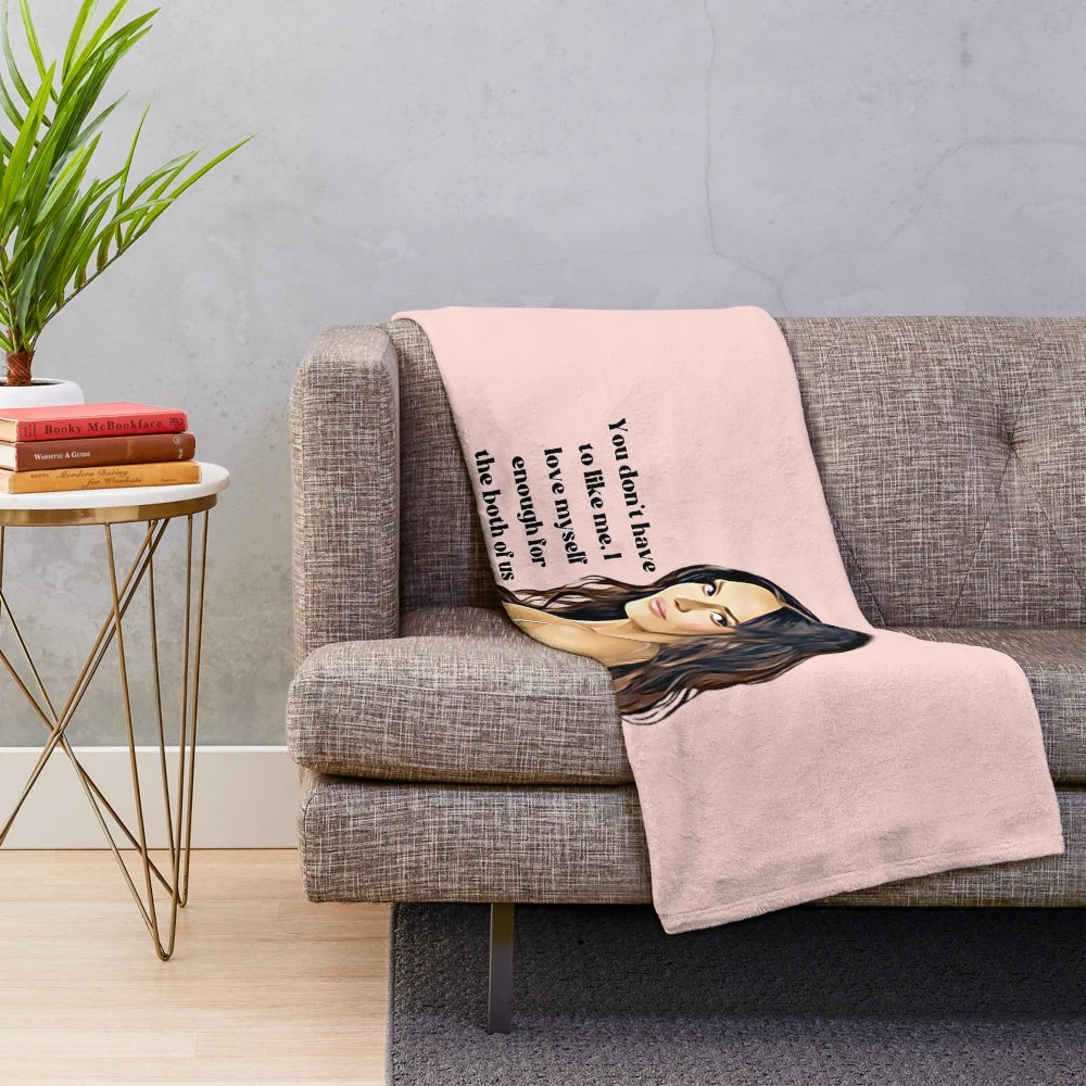 Plush blanket featuring a funny meme of Lisa Barlow from Real Housewives of Salt Lake City