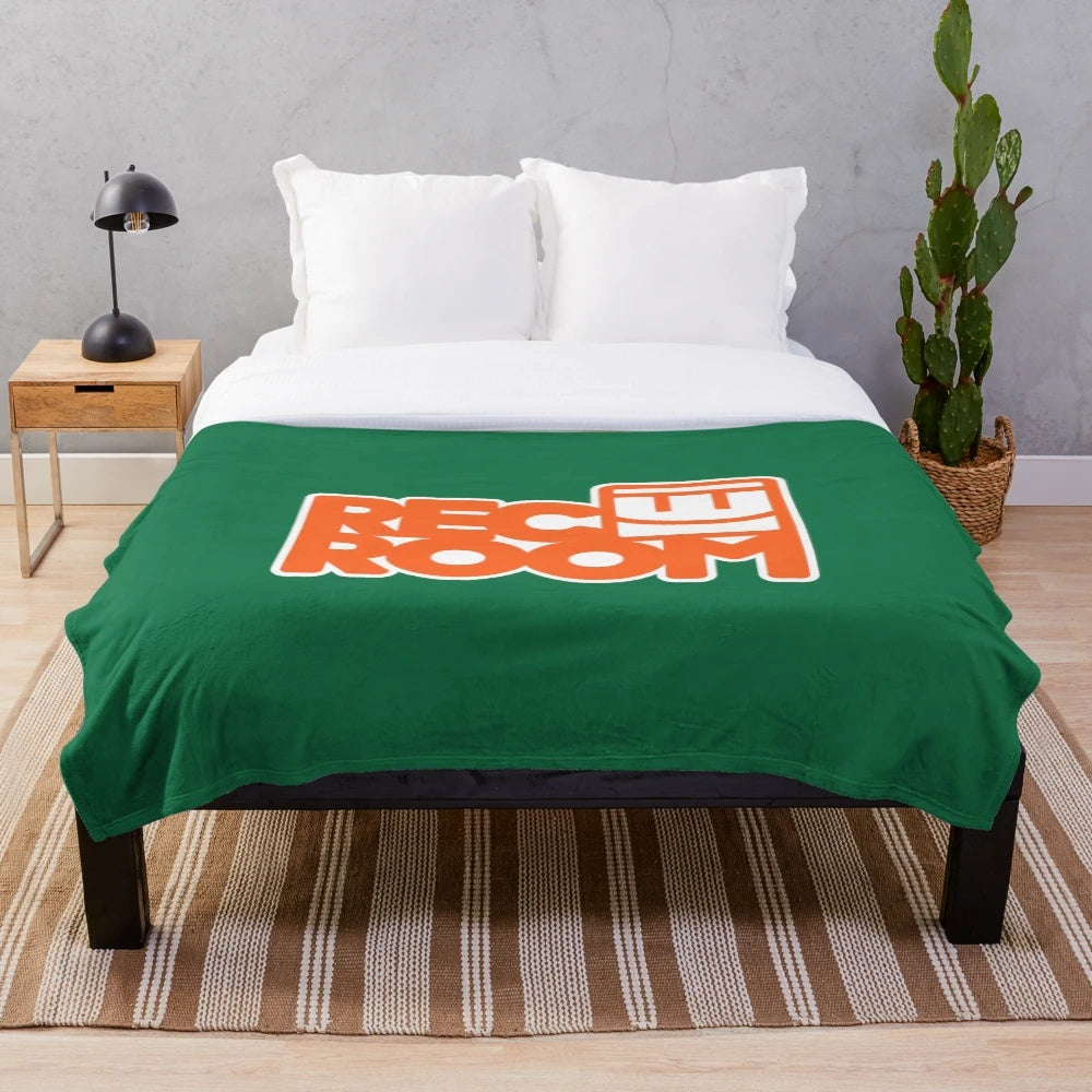 Cozy plush blanket with abstract Rec Room-inspired design