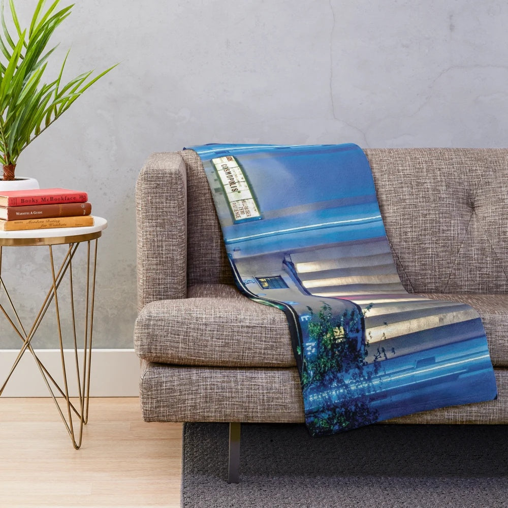 Soft and plush blanket featuring a nighttime scene of the iconic Rio Cinema