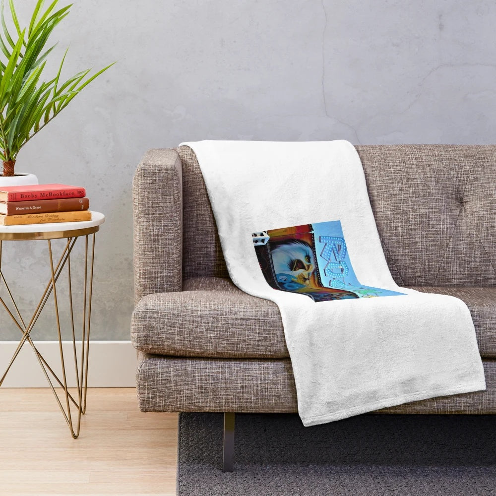 Plush blanket with vibrant retro-inspired "Road 66" design