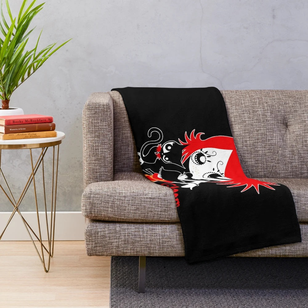 Soft and cozy plush blanket featuring the characters Ruby Gloom and Doom Kitty