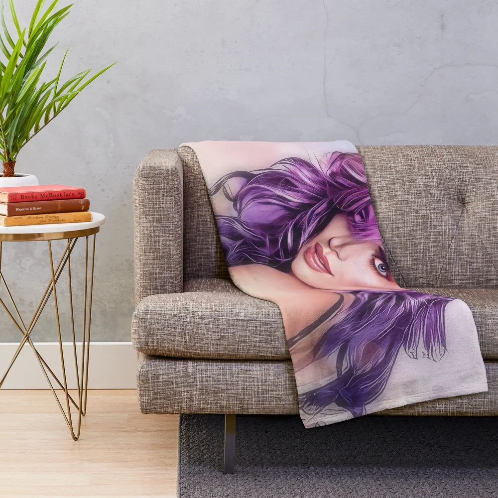 Plush blanket featuring Stana Katic, the actress from popular TV series
