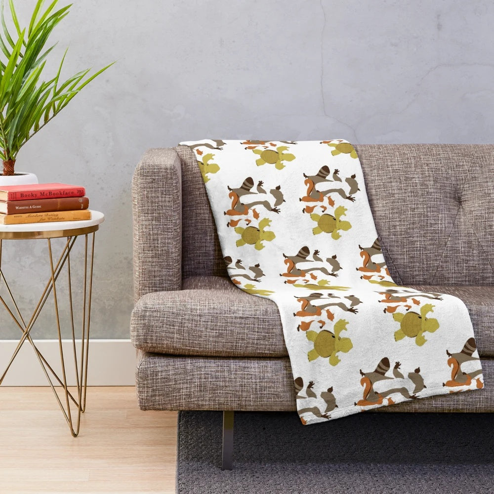 Plush blanket featuring characters from the animated movie "Over the Hedge