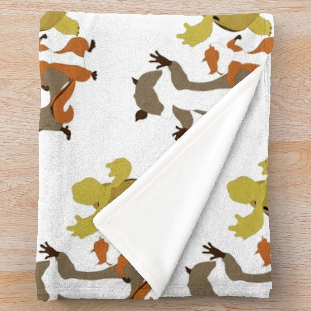 Plush blanket featuring characters from the animated movie "Over the Hedge