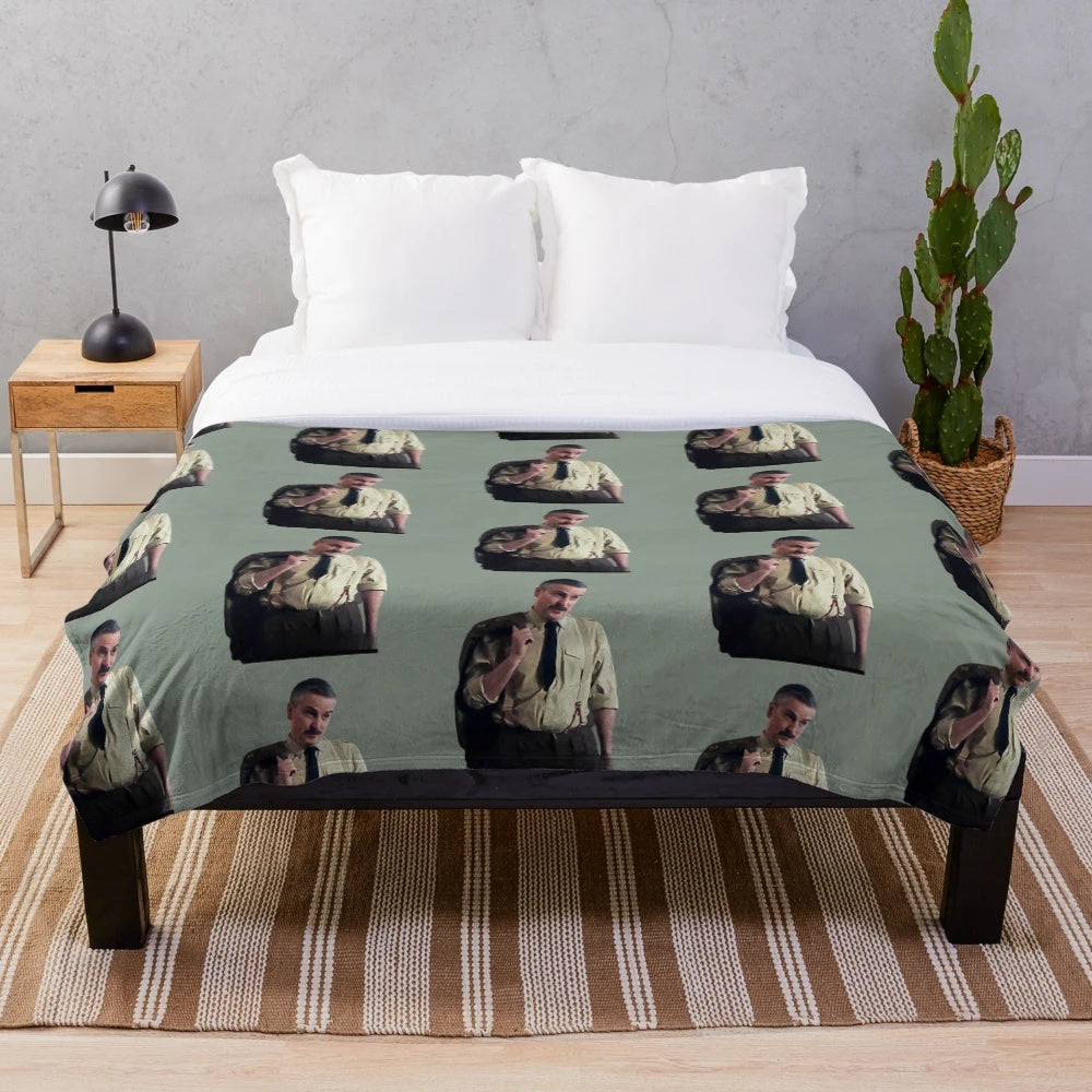 Plush blanket featuring the character 'The Captain' from the BBC comedy show 'Ghosts