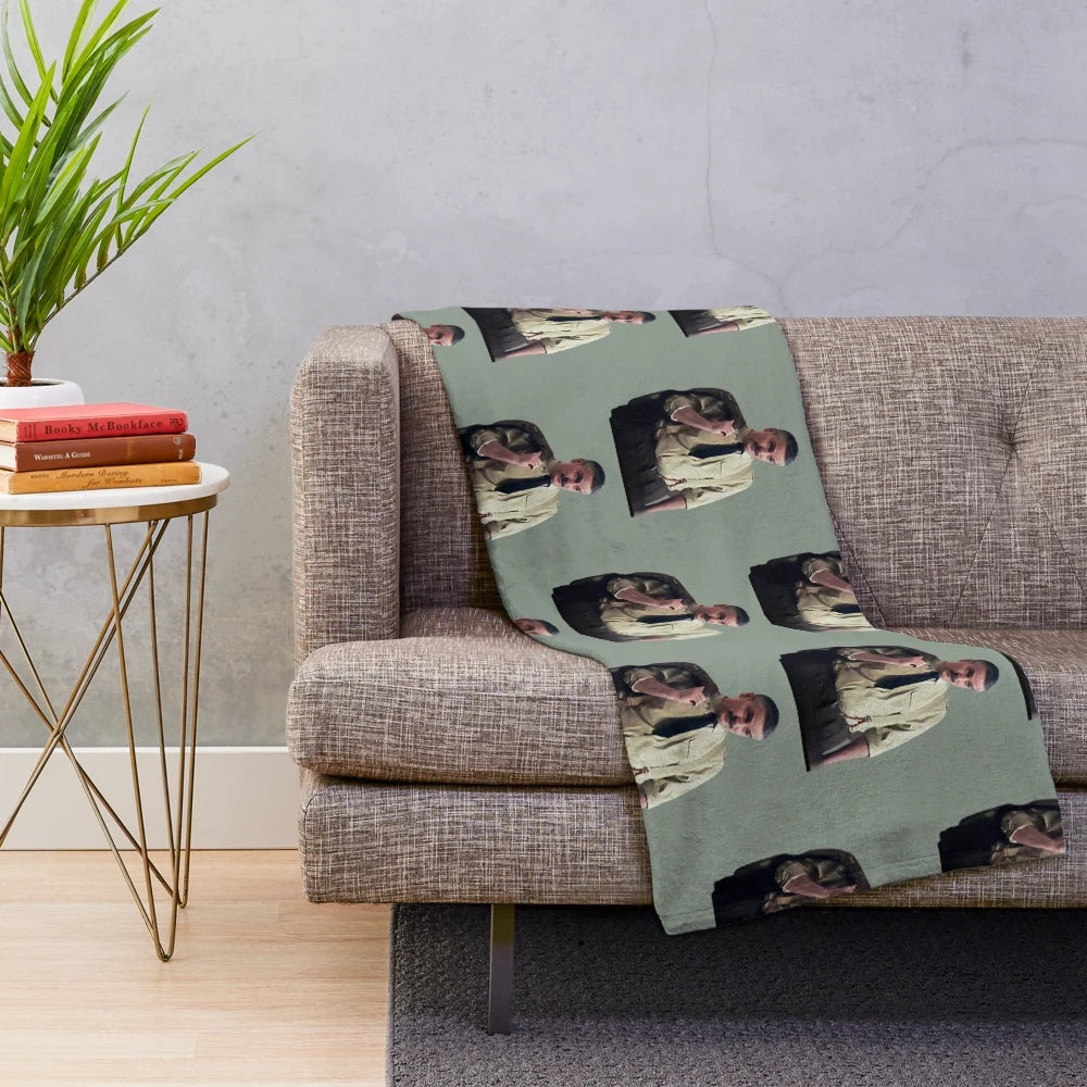 Plush blanket featuring the character 'The Captain' from the BBC comedy show 'Ghosts