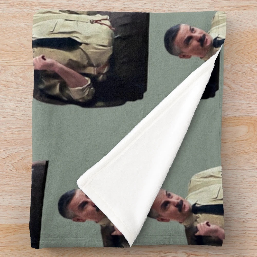 Plush blanket featuring the character 'The Captain' from the BBC comedy show 'Ghosts