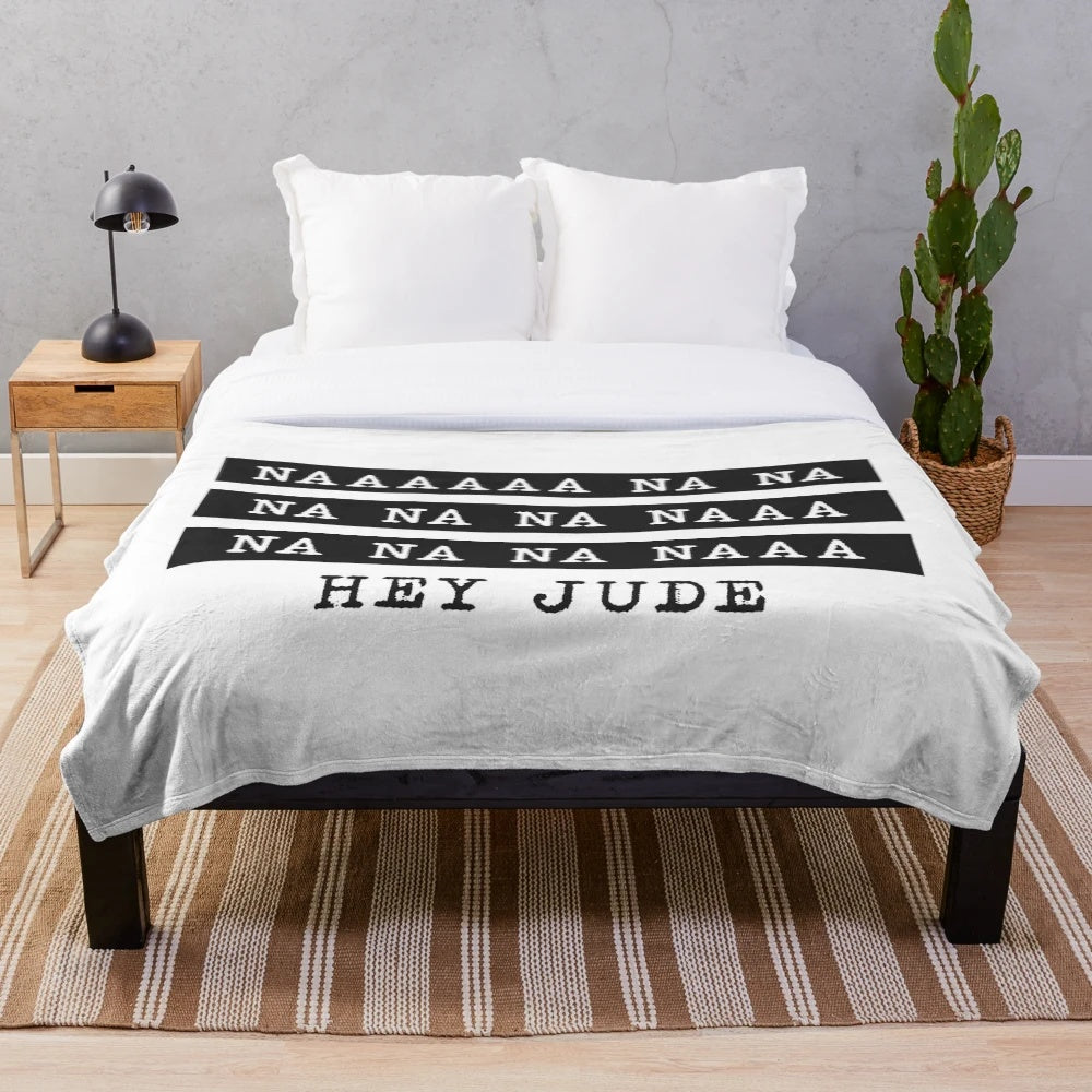 Plush blanket featuring the Beatles' classic song "Hey Jude