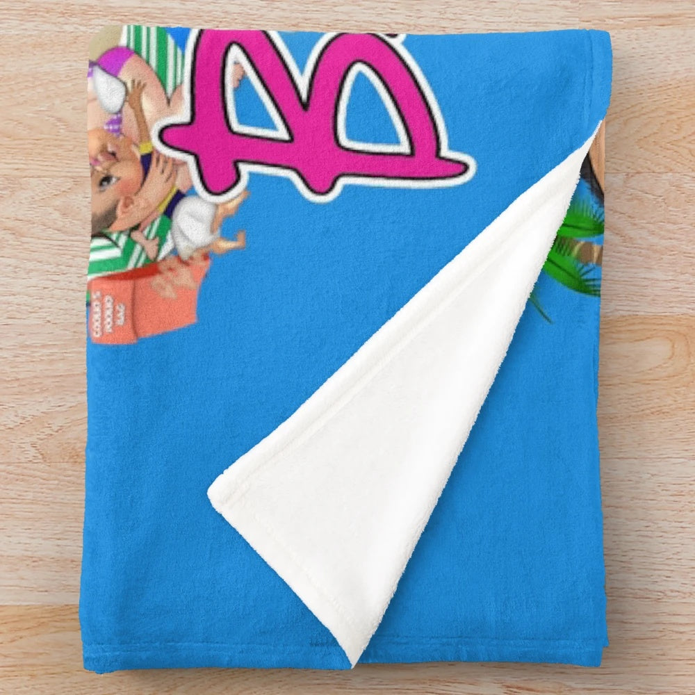 Benidorm plush blanket featuring the show's iconic characters