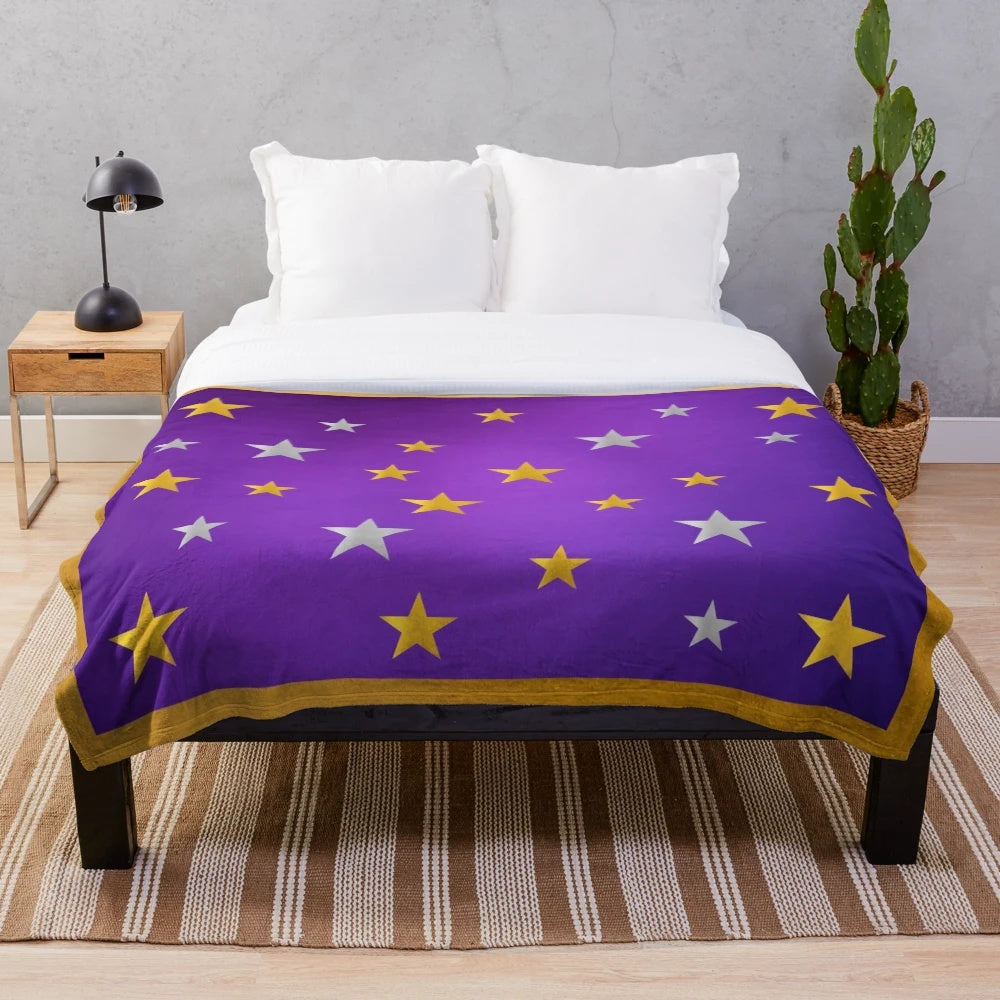 A plush, cozy blanket inspired by the beloved 90s TV series The Big Comfy Couch