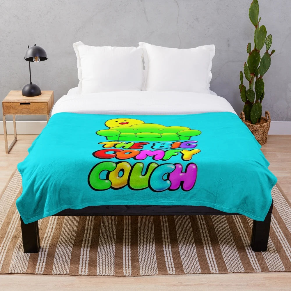 Cozy plush blanket featuring characters from the classic 90s/2000s kids TV series The Big Comfy Couch