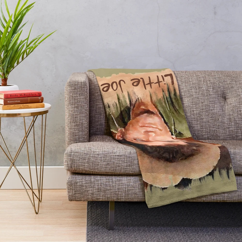 Plush blanket featuring the character Little Joe from the classic TV series Bonanza