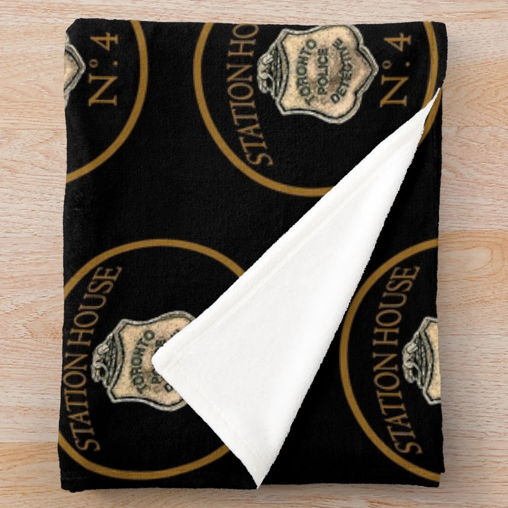Plush blanket inspired by the Canadian police drama Murdoch Mysteries