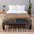 Plush blanket featuring the iconic Bonanza TV series logo