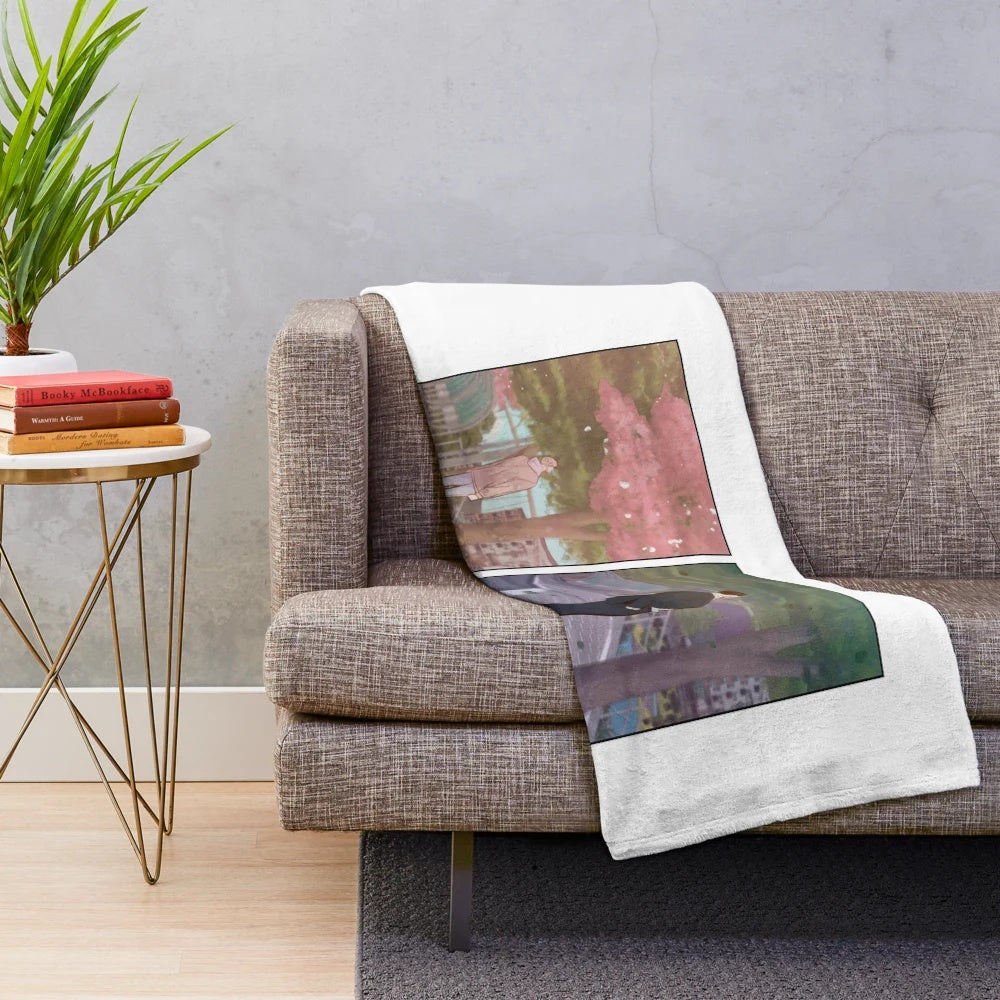 A soft, snuggly plush blanket featuring a scene from the popular Korean manhwa 'Dangerous Convenience Store